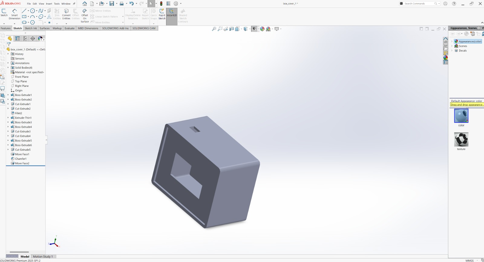 I started designing the external cover of the TrailNAV device to protect and organize all the components, including the ESP32